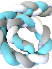Multi Mint Braided Cot Bumper
