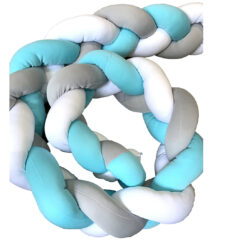 Multi Mint Braided Cot Bumper