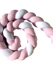 Pink & White Braided Cot Bumper