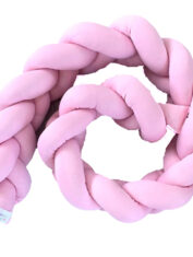 Baby Pink, Soft Pink Braided Cot Bumper